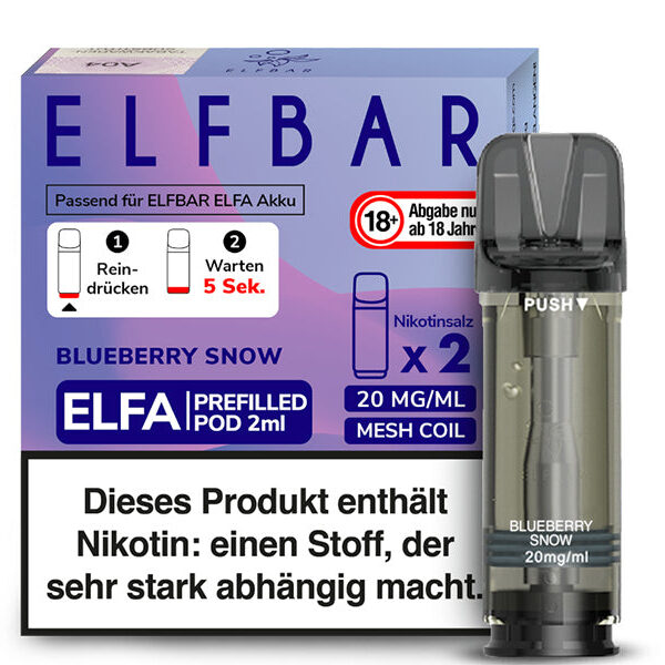 ELFBAR ELFA Prefilled Pod - Blueberry Snoow - 20mg - 2er Set