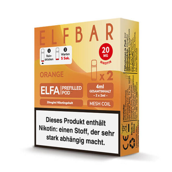 ELFBAR ELFA Prefilled Pod - Orange (Orange) - 20mg - 2er Set